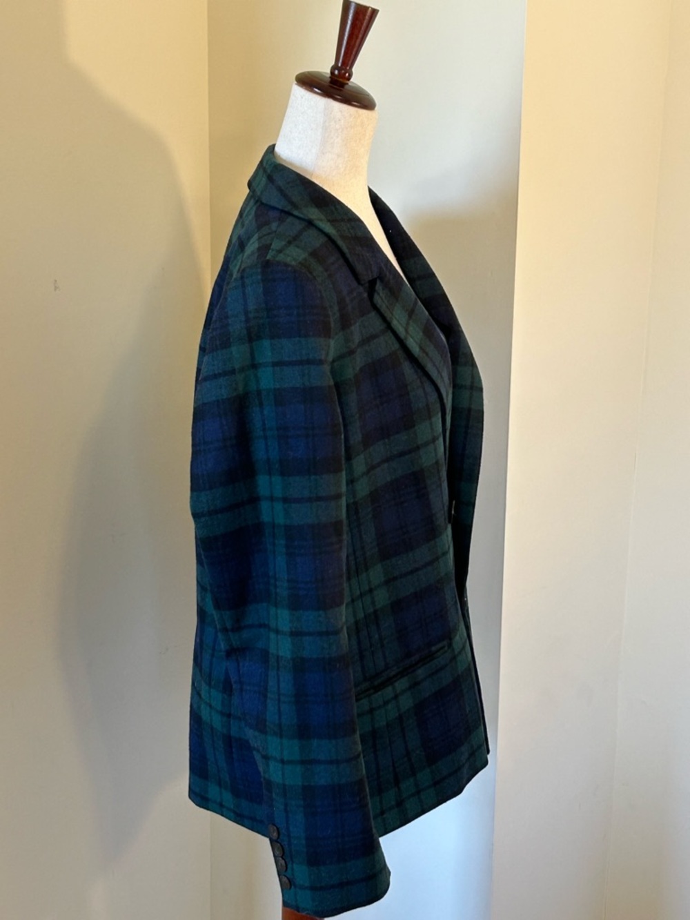 Sézane Navy Tartan Christie Blazer Size 6 Excellent Condition. - Picture 6 of 10